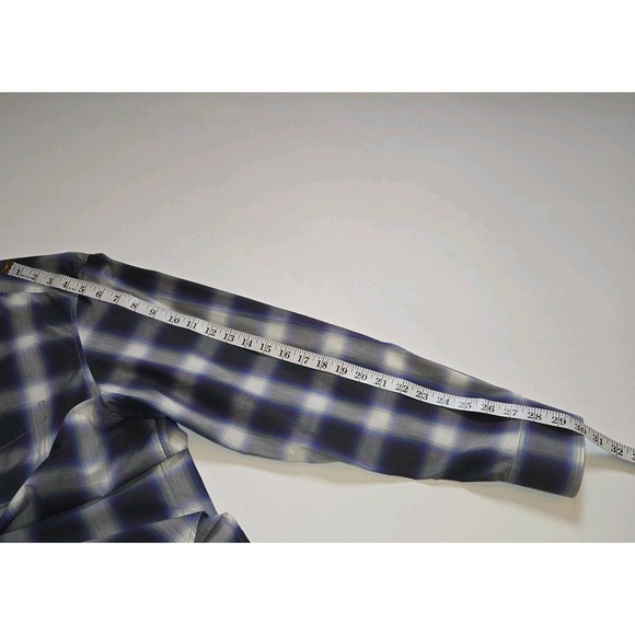 Tommy Bahama Jeans Mens Plaid Purple Black Button Up Long Sleeved Shirt XL Work - Picture 4 of 9